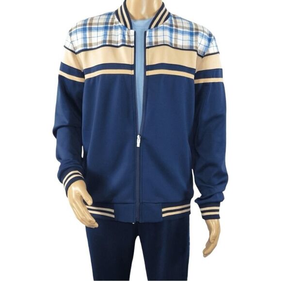 Stacy Adams Blue Varsity Bomber Jacket - Picture 1 of 13